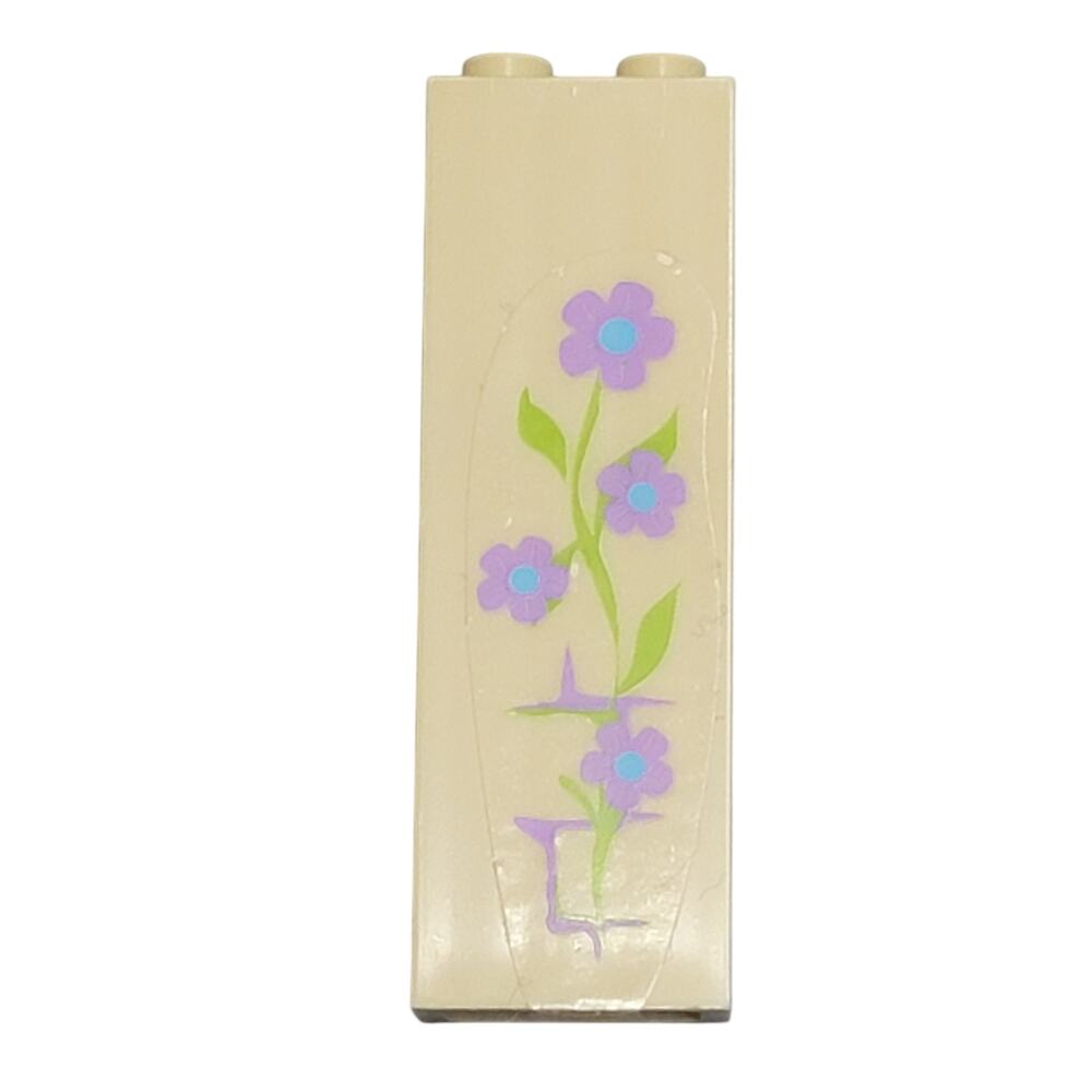 LEGO 1x2x6 Tan Brick Lavender Flowers 2454pb084 41051 Meridas‎ Highland Games
